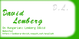 david lemberg business card